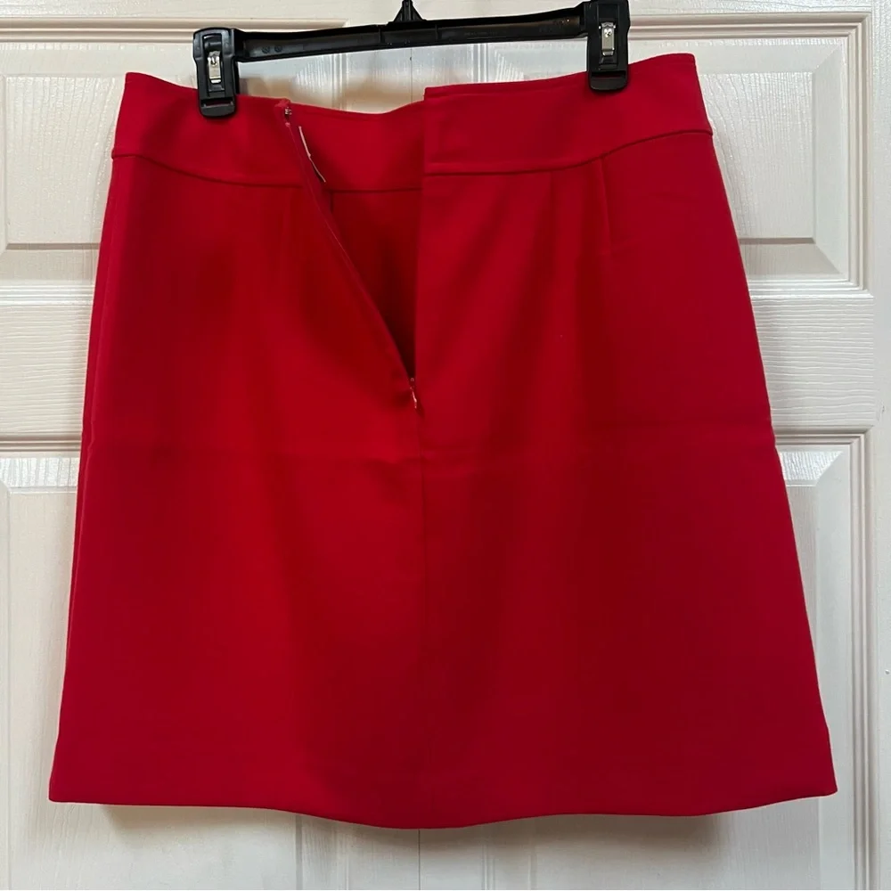 LOFT Vibrant Red Mini Skirt Size 10 - Picture 5 of 12